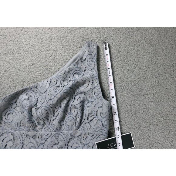 New J.crew Dress Womens 8 Gray Alexa Dress in Leavers Lace One Shoulder A9024 - Picture 9 of 10
